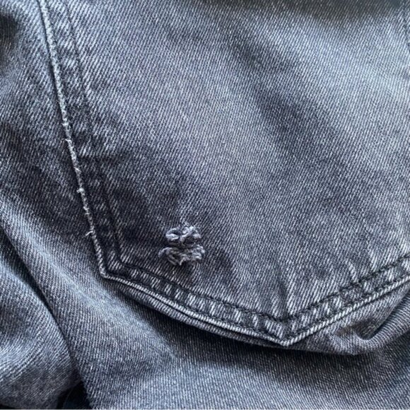 Abercrombie Fitch Curve Love 90s Relaxed Jeans Woman 31 Black Criss Cross Waist - Picture 14 of 15